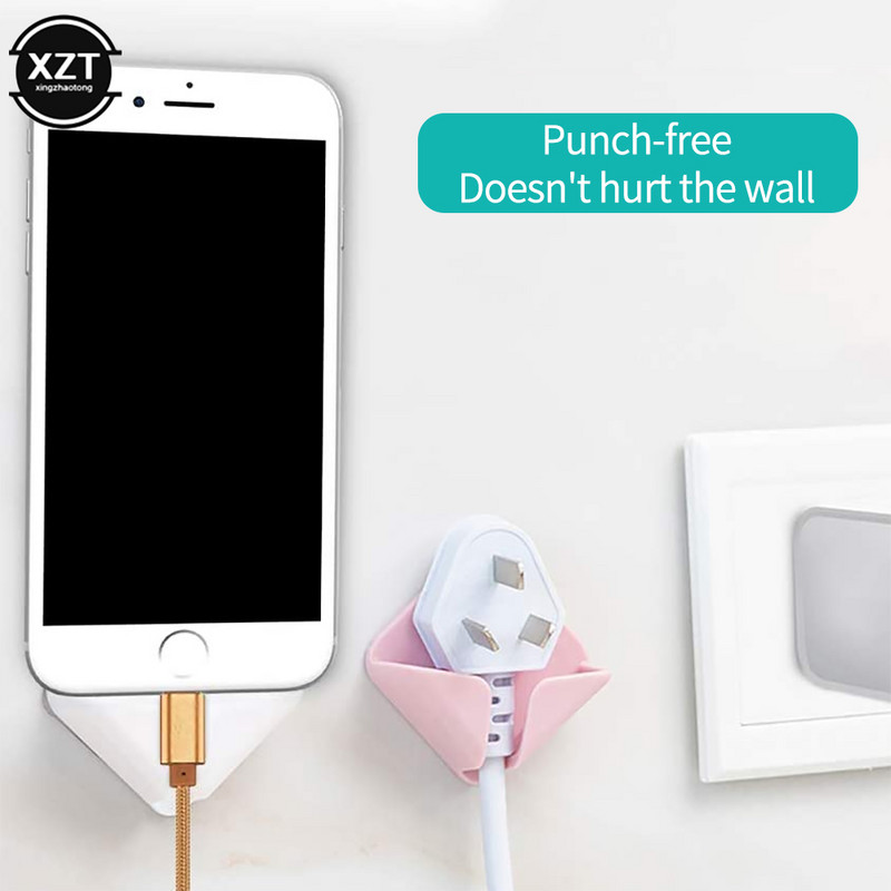 Radošs sienas kontaktligzdas āķis bez izsekojamības lipīga āķa stieples turētājs Uzglabāšana virtuves guļamistabas statīvs, 2 iepakojumi