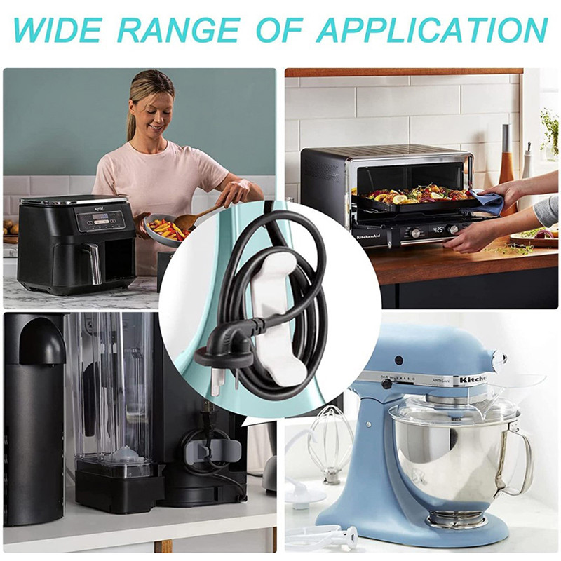 2db Vezetékcsomagoló Szervező Clipek Tartó Vezetékrejtő Kábeltekercselő kezelőcsomag Konyhai készülékek Állvány Turmixgép Keverőkhöz