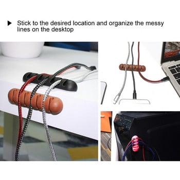 Κλιπ κουρτίνας καλωδίου σιλικόνης 7Holes Ατζέντα καλωδίου USB Wire Winder Clip διαχείρισης καλωδίων για ποντίκι Βάση καλωδίου ακουστικών ακουστικών