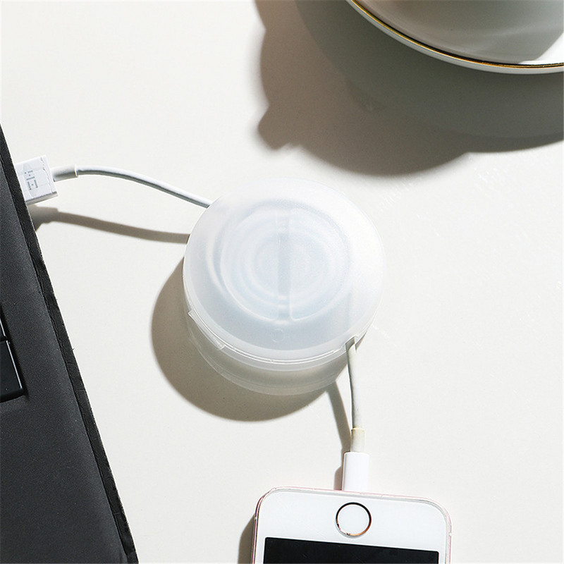 Mini okrugli rotirajući organizator podatkovne linije Prijenosna kutija za pohranu slušalica za nošenje USB zaštitnik linije za punjenje Namotač kabela