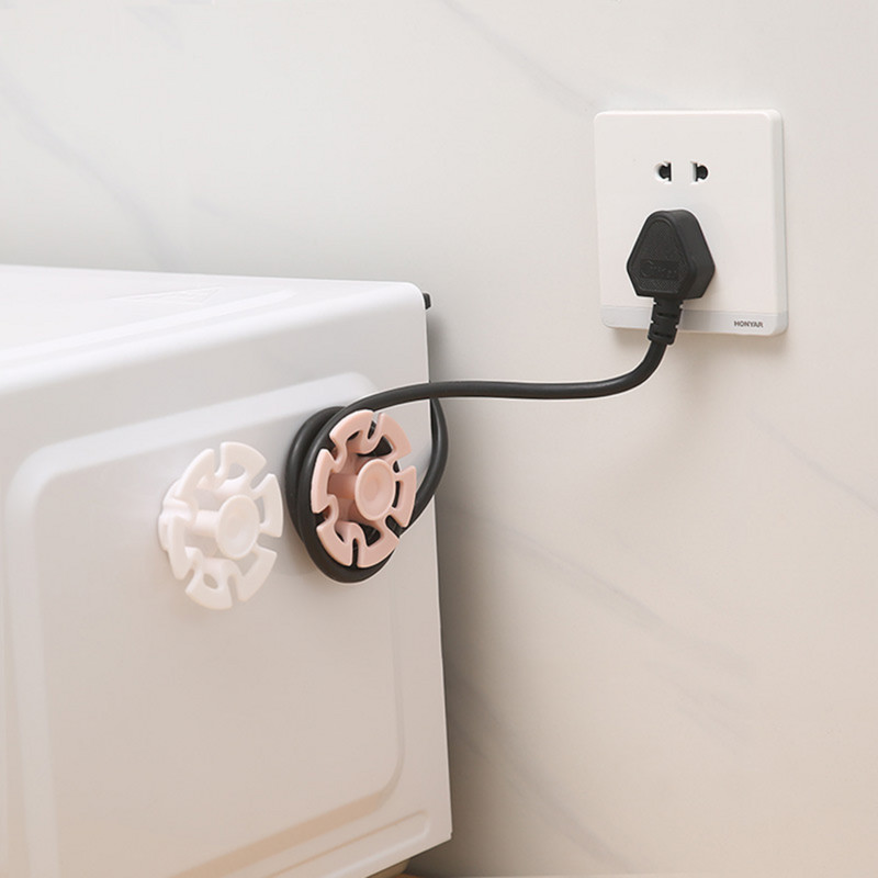 Organizator de cabluri 2 buc. Cârlig pentru suport de sârmă fără urme de gestionare a cablului USB Protector de organizator de cabluri de perete cu perforare gratuită