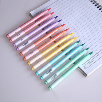 6 бр. /компл. Kawaii Super Soft Highlighter Pen Мека четка Флуоресцентна художествена маркерна писалка за училищна рисунка Живопис Сладки канцеларски материали