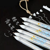 Λεπτό λευκό μελάνι ζωγραφική στο χέρι Σκίτσο Scriptliner Highlighter Φθορίζον στυλό Μαρκαδόροι τέχνης Stationery Decorat Manga Gel στυλό