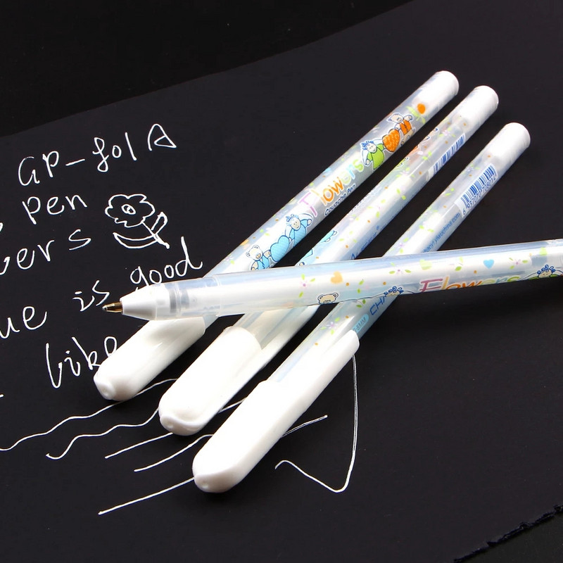 Λεπτό λευκό μελάνι ζωγραφική στο χέρι Σκίτσο Scriptliner Highlighter Φθορίζον στυλό Μαρκαδόροι τέχνης Stationery Decorat Manga Gel στυλό