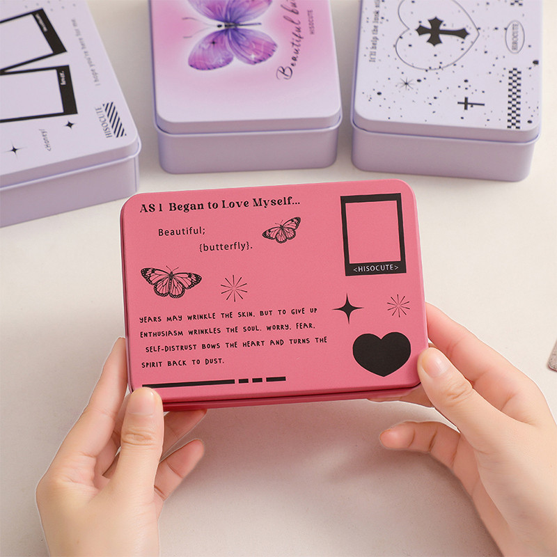 Saldi lipdukų dėžutė papuošalų dėžutė staliniams kompiuteriams metalinė dėžutė mokyklos raštinės reikmenys, kuriuos lengva nešioti metalinė didelės talpos laikymo dėžutė