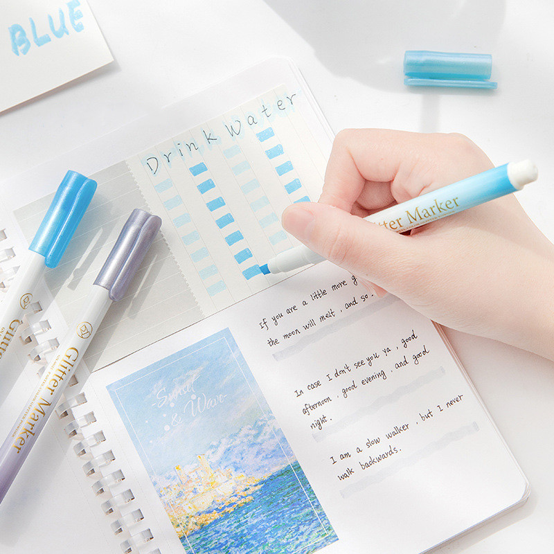 Kawaii pasztell kiemelő toll 1 db pasztell finom csillogás kiemelő gyöngyházfényű scrapbook festett írószer kellékek