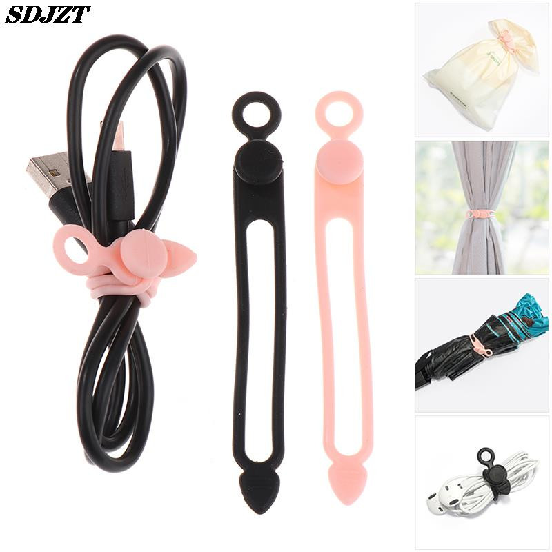 4 bucăți înfășurător de cablu din silicon pentru căști Clip pentru încărcător Organizator de cabluri de gestionare a cablului de sârmă Suport de fixare a cablului Curea pentru cablu