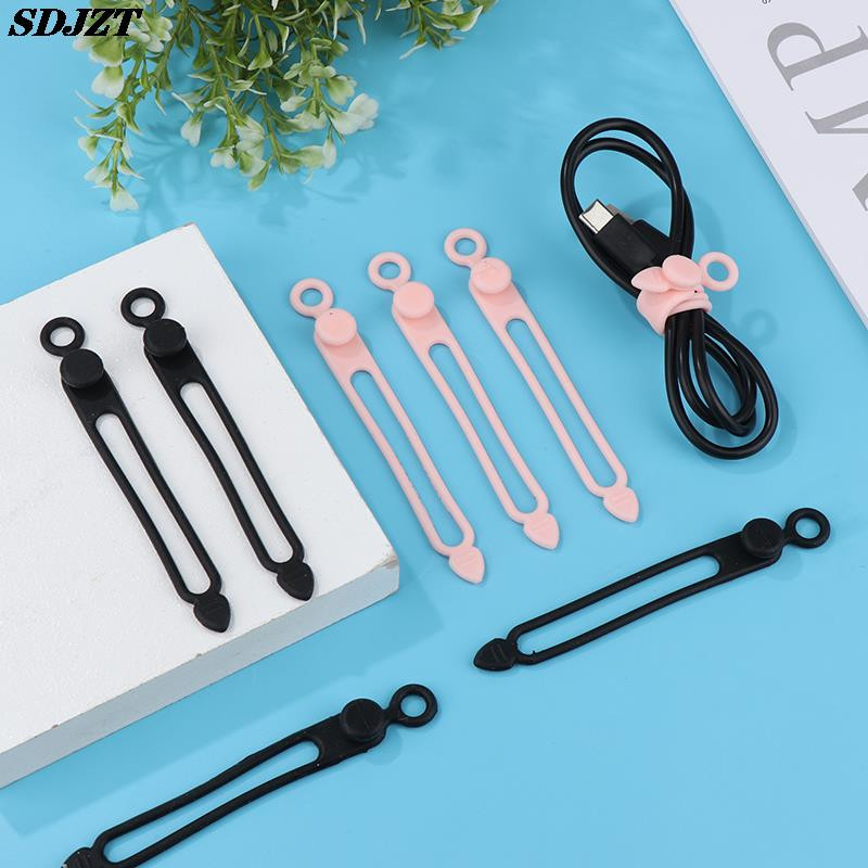 4 bucăți înfășurător de cablu din silicon pentru căști Clip pentru încărcător Organizator de cabluri de gestionare a cablului de sârmă Suport de fixare a cablului Curea pentru cablu