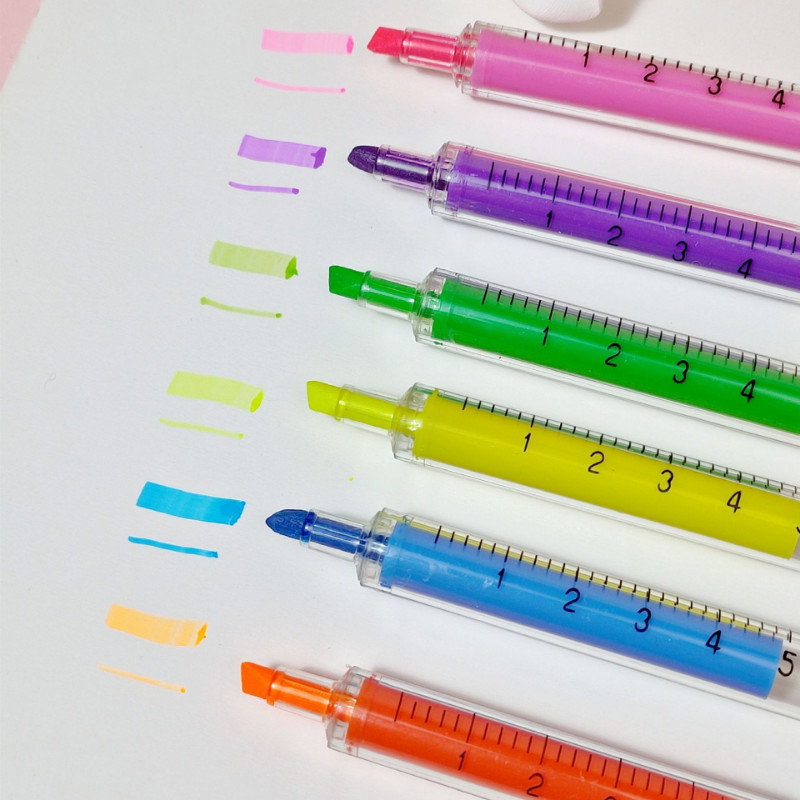 6 kom / pakiranje, nova novost Olovka za pisce Štrcaljka za označavanje Fluorescentna igla cijev Vodene boje Noćna pisaća olovka