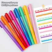 8 bucăți pixuri de evidențiere în formă de linie, pixuri multicolore, cu vârf de role, curbe, marcator, noutate, papetărie, școală, stilou de artă graffiti