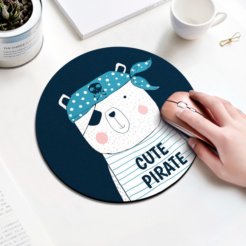 20 см кръгла подложка за мишка Гумена подложка за мишка Kawaii Неплъзгаща се подложка за мишка за офис домашен компютър Компютърна подложка за игрално бюро