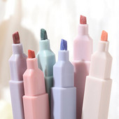 6Pcs Mild Colous Highlighters Химикалки Сладки естетични пастелни маркери Мек връх Флуоресцентна писалка Маркер Химикалки Училищни офис консумативи