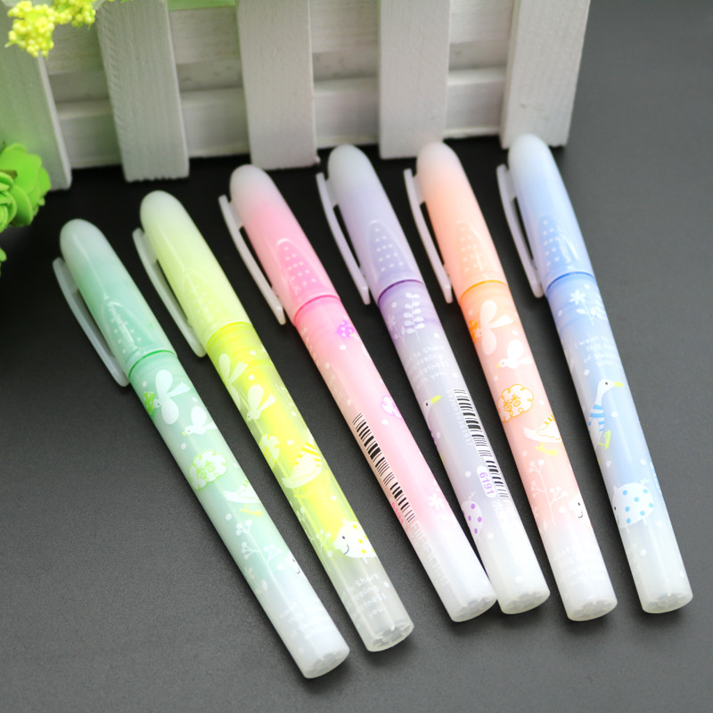 6 vnt. naujoviškas kvapas 6 spalvų žymeklis, žymeklis, žymeklis mokykloms.