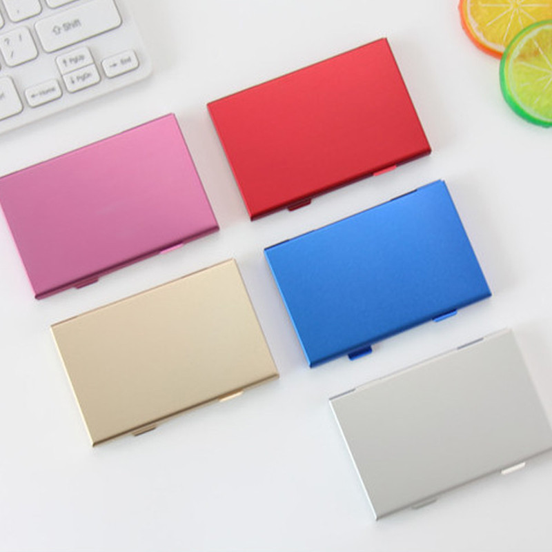 Uus kahekihiline alumiiniumsulamist visiitkaardihoidja Metallkarbis ühevärviline krediitkaardihoidja Kontori nimekaardi ümbrise organiseerijad