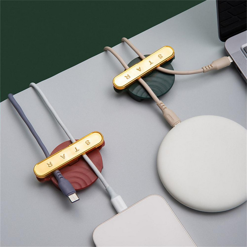 2 τεμάχια/Σετ Κομψό συρμάτινο άγκιστρο γενικής χρήσης μακράς διαρκείας οργάνωσης καλωδίων Εύκολη εφαρμογή Σφιγκτήρας καλωδίου