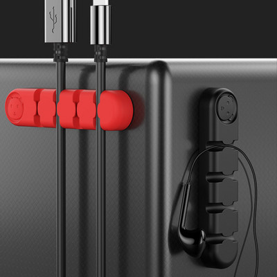 Kawaii Bear Silicone Cable Organizer Line Fixer Earphone Clip Charger Στήριγμα γραμμής δεδομένων καλωδίων Αξεσουάρ γραφείου Αναλώσιμα γραφείου