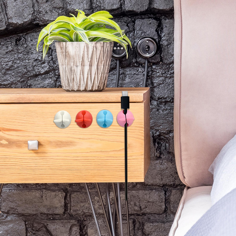 4 buc. Clipuri organizatoare de cabluri de gestionare a cablurilor de birou Încărcare USB Înfășurator de linie de date Manager de cablu autoadeziv Clemă fixă