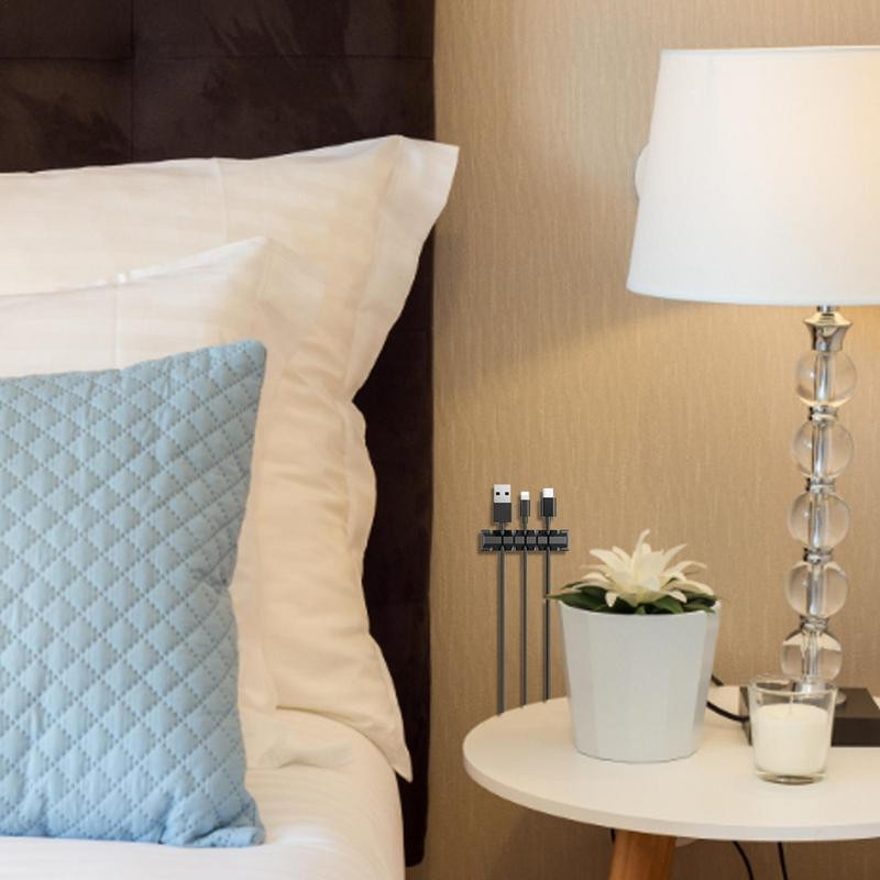 5 komplekti USB-kaablihoidja juhtmehoidja lauaauto jaoks kodukontori laua kaablihaldusklambrid isekleepuvad juhtme korrastaja haldus