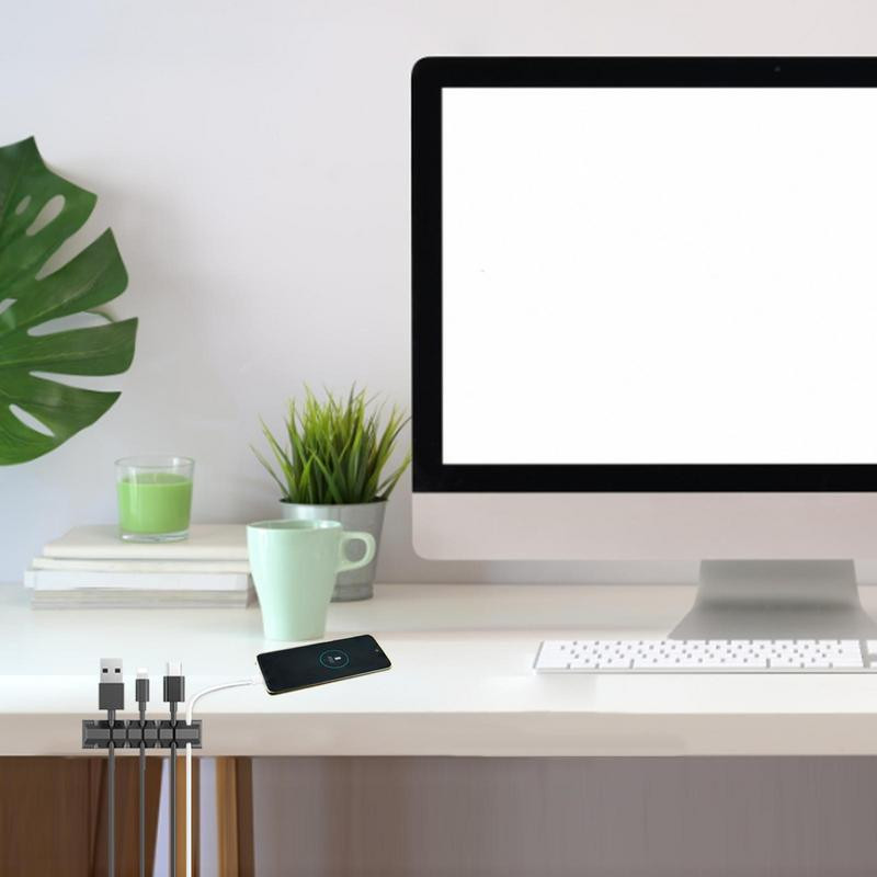 5 komplekti USB-kaablihoidja juhtmehoidja lauaauto jaoks kodukontori laua kaablihaldusklambrid isekleepuvad juhtme korrastaja haldus