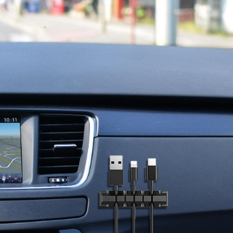 5 komplekti USB-kaablihoidja juhtmehoidja lauaauto jaoks kodukontori laua kaablihaldusklambrid isekleepuvad juhtme korrastaja haldus