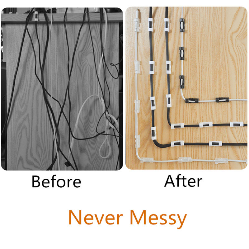 20PCS Organizator za držanje kabela za stolnu radnu stanicu Stezaljke za kabel Držač za upravljanje podacima Telefonska linija Navlaka za namotavanje kabela
