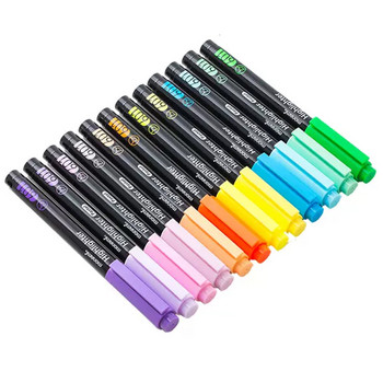 Μαρκαδόροι φθορισμού στυλό 12 Colors Highlighter Σχέδιο γκράφιτι DIY Journaling Art Stationery