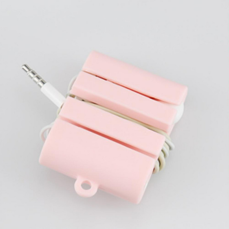 Силиконов органайзер за кабели Кабел за слушалки Устройство за навиване на проводник за слушалки Капак за протектор на кабела Домашен офис Настолен органайзер Устройство за навиване на кабели