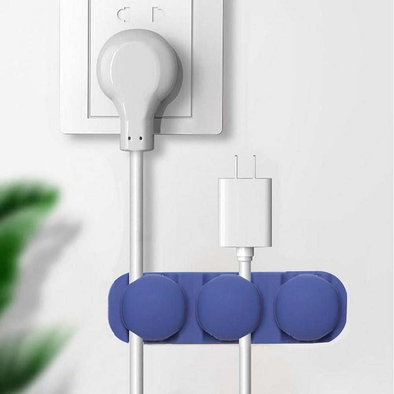 Namotač kabela Fleksibilni samoljepljivi silikon 4/6 rupa koji štedi prostor Žičana vezica za pričvršćivanje Žičani organizator kabela 2021