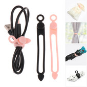 4kom Silikonski namotač kabela Stezaljka za slušalice Organizator kabela za punjenje Upravljanje učvršćivačem žice Držač kabela Pojas