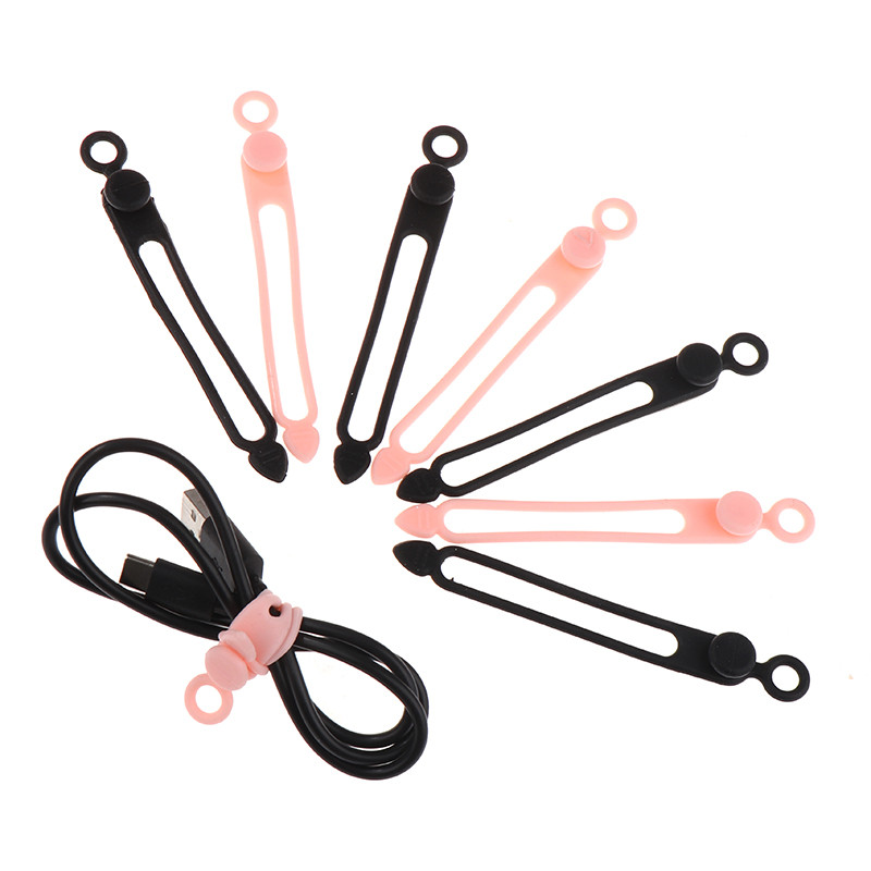 4kom Silikonski namotač kabela Stezaljka za slušalice Organizator kabela za punjenje Upravljanje učvršćivačem žice Držač kabela Pojas