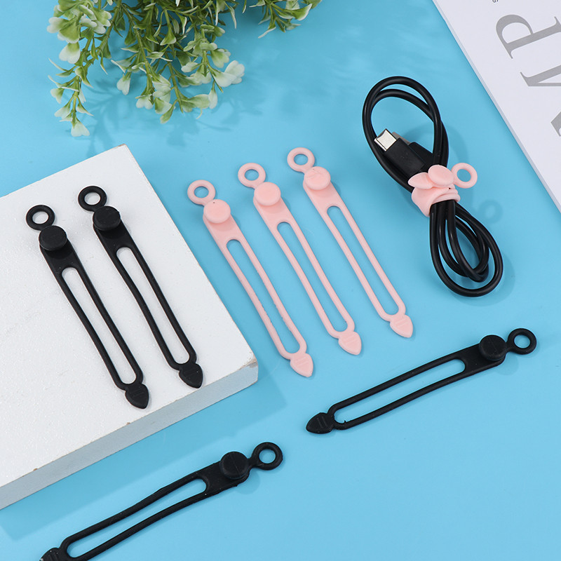 4kom Silikonski namotač kabela Stezaljka za slušalice Organizator kabela za punjenje Upravljanje učvršćivačem žice Držač kabela Pojas