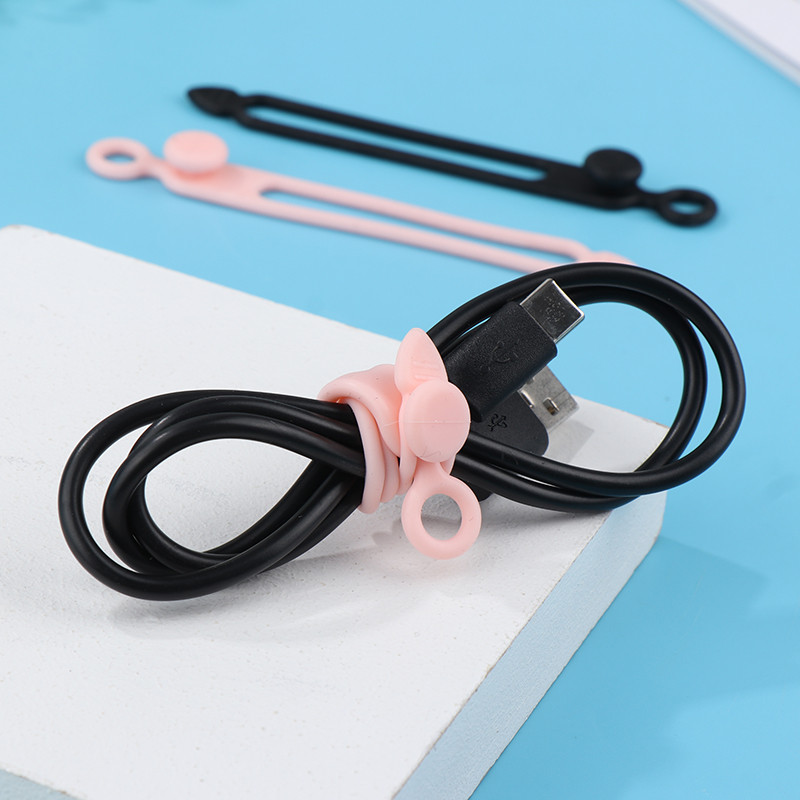 4kom Silikonski namotač kabela Stezaljka za slušalice Organizator kabela za punjenje Upravljanje učvršćivačem žice Držač kabela Pojas