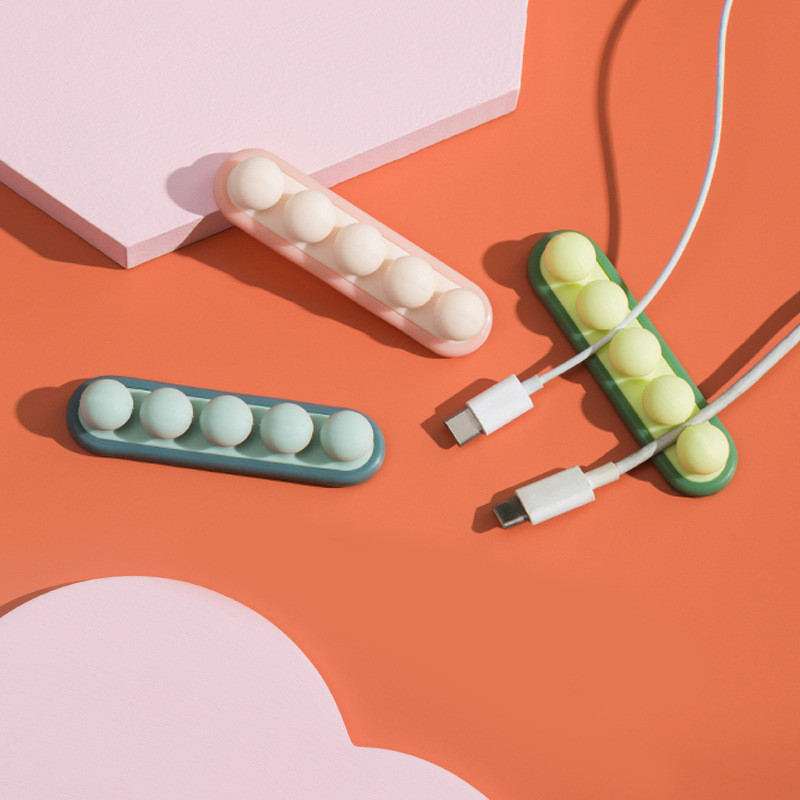 Slatki silikonski USB organizator Stezaljka za kabele Stolni držač kabela bez bušenja Zidni samoljepljivi namotač kabela Podrška za stolne kabele