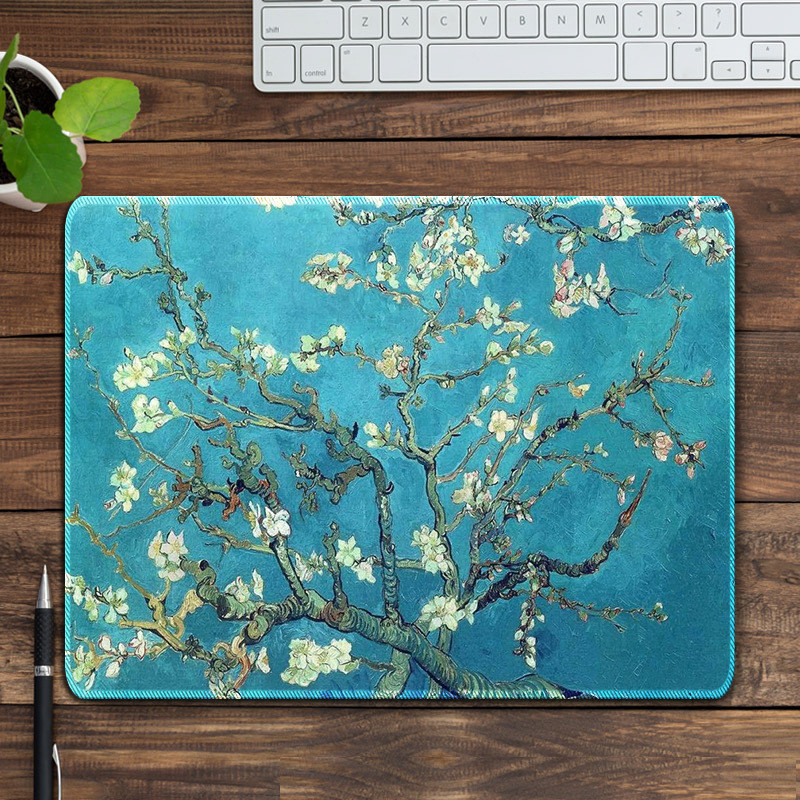 Podložka pod myš Van Gogh, hráčska malá protišmyková podložka pod stôl, podložka pod myš pod ruku, kancelária, domáci počítač, notebook, podložka pod stôl