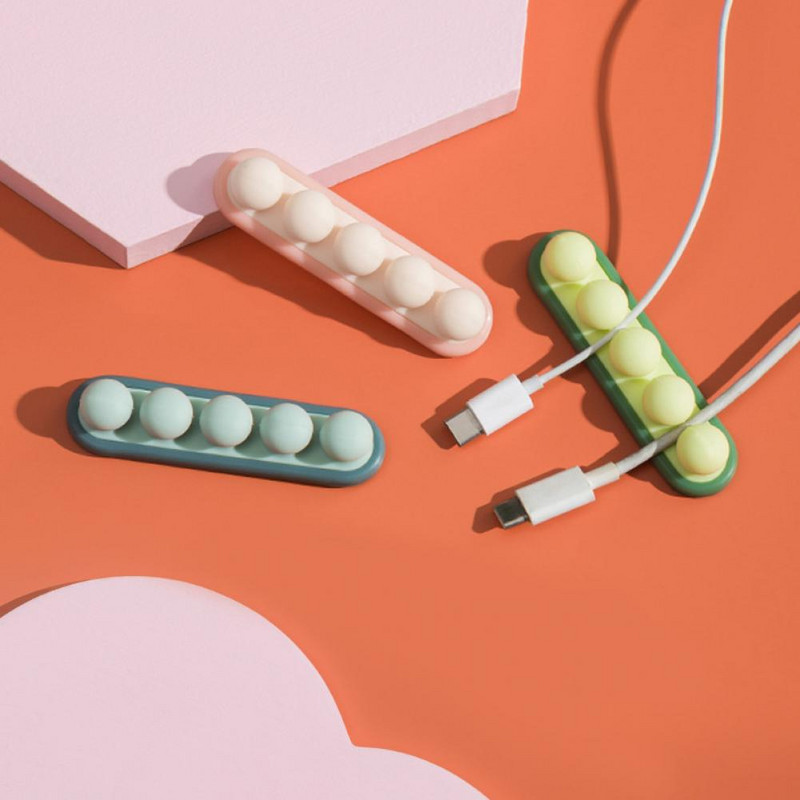 Držač za stolni stol Univerzalni silikonski USB kabel za držanje kabela za namotavanje organizatora