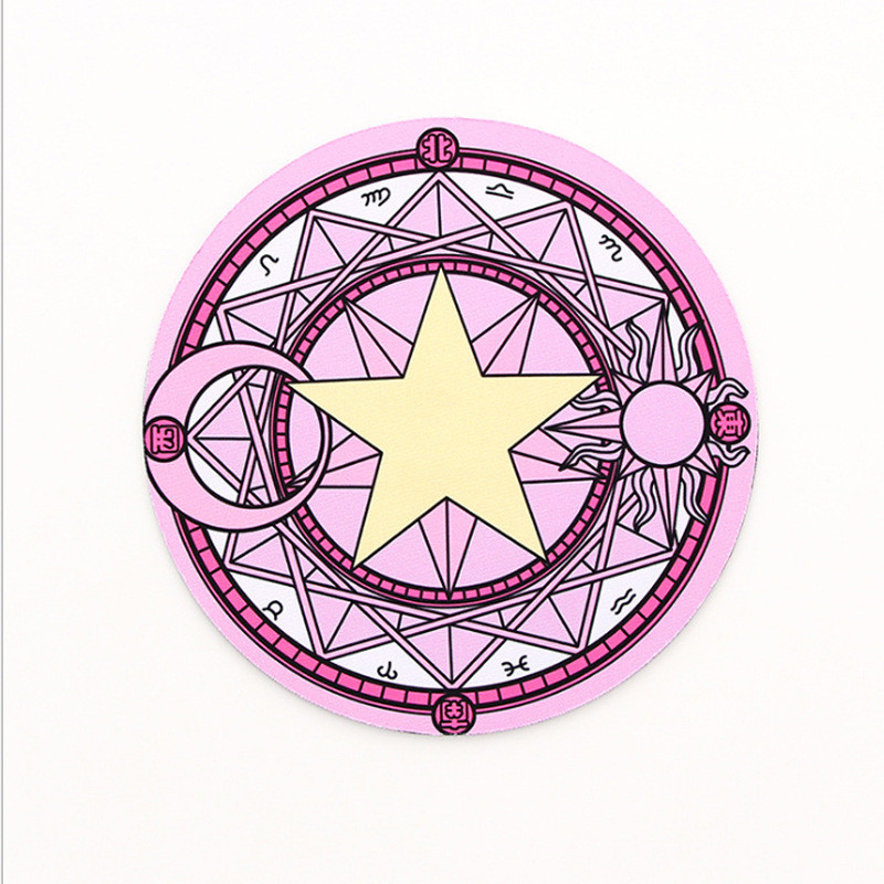 Tampă de mouse rotundă Kawaii Celestial Covoraș moale pentru joc Capac pentru computer Tampoane pentru covoraș de birou Tampoane anti-alunecare pentru PC Tampă mouse-ul de birou, rezistentă la apă, 22 cm