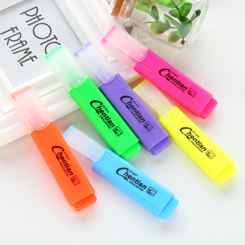 6pc Creative Candy Color Highlighter Graffiti Marker Pen Student Hand Account Highlighter velikog kapaciteta Uredski školski pribor