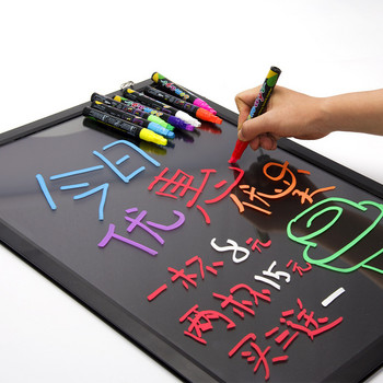 Комплект маркери от 8 бр. Течни тебеширени маркери Изтриваеми многоцветни маркери Led дъска за писане Стъклен прозорец Арт маркери