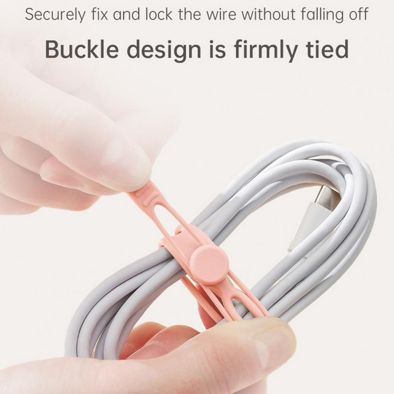 5kom organizator kabela Snažna elastičnost Višenamjenski mekani silikonski remen za kabele Štitnik za kabel Stolni pribor