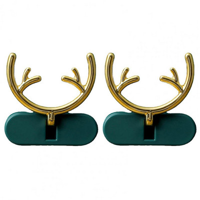 2db dugós horog ütésmentes, összehajtható kreatív agancs dizájn tápkábel fali akasztó kampós kábelrendező 2021