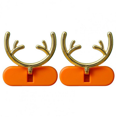 2db dugós horog ütésmentes, összehajtható kreatív agancs dizájn tápkábel fali akasztó kampós kábelrendező 2021