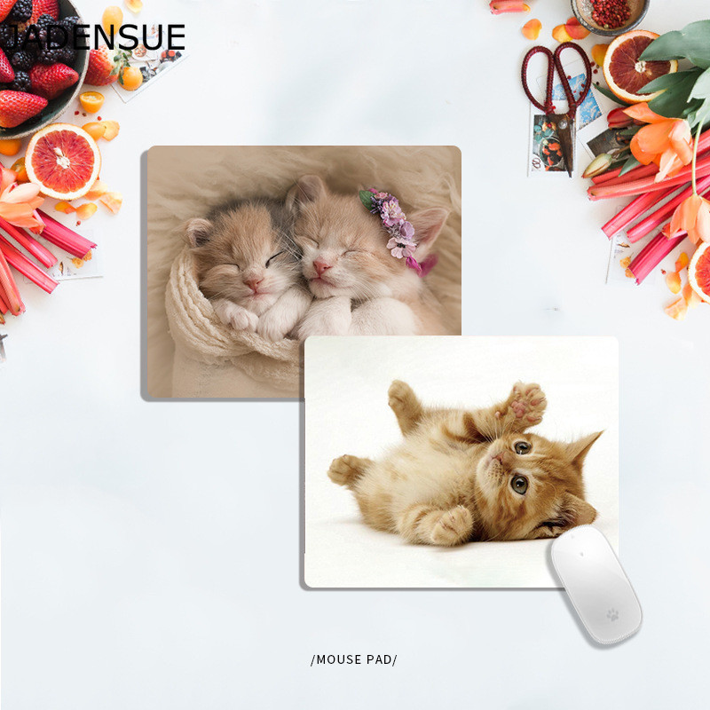 Covorașe de birou Covoraș rotund Covoraș mouse-ul pentru birou, laptop, pentru jocuri, pisică minunată, animale, joc pentru copii, covor covoraș pentru șoarece, anti-alunecare, 18x22cm