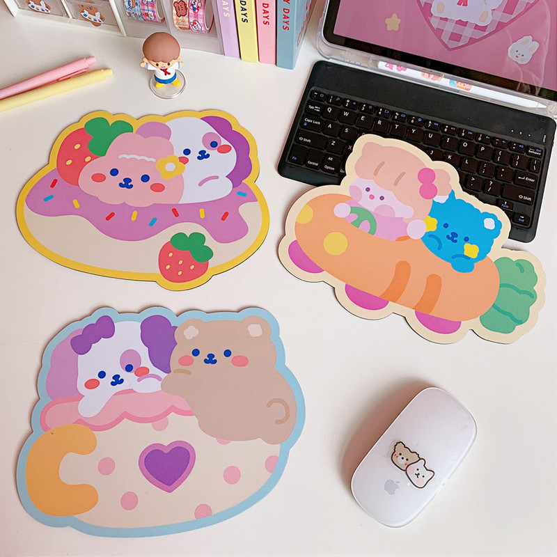 MINKYS naujiena Kawaii Sugar Bear Neslystantis vandeniui atsparus stalinis kilimėlis Pelės kilimėlis Kompiuterio priedai Mokykliniai biuro reikmenys