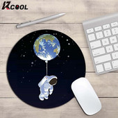 Astronaut Planet Mouse Pad Αντιολισθητικό μαξιλαράκι πληκτρολογίου Εξατομικευμένο Office Home Mouse χαλί Στρογγυλή βάση από καουτσούκ Επιτραπέζιο χαλάκι