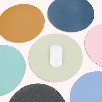 Στρογγυλό Mouse Pad Μονόχρωμο Universal Αντιολισθητικό Pad Mouse Pad μονής όψης Κατάλληλο για Laptop Office Δερμάτινο Mouse Pad Gaming