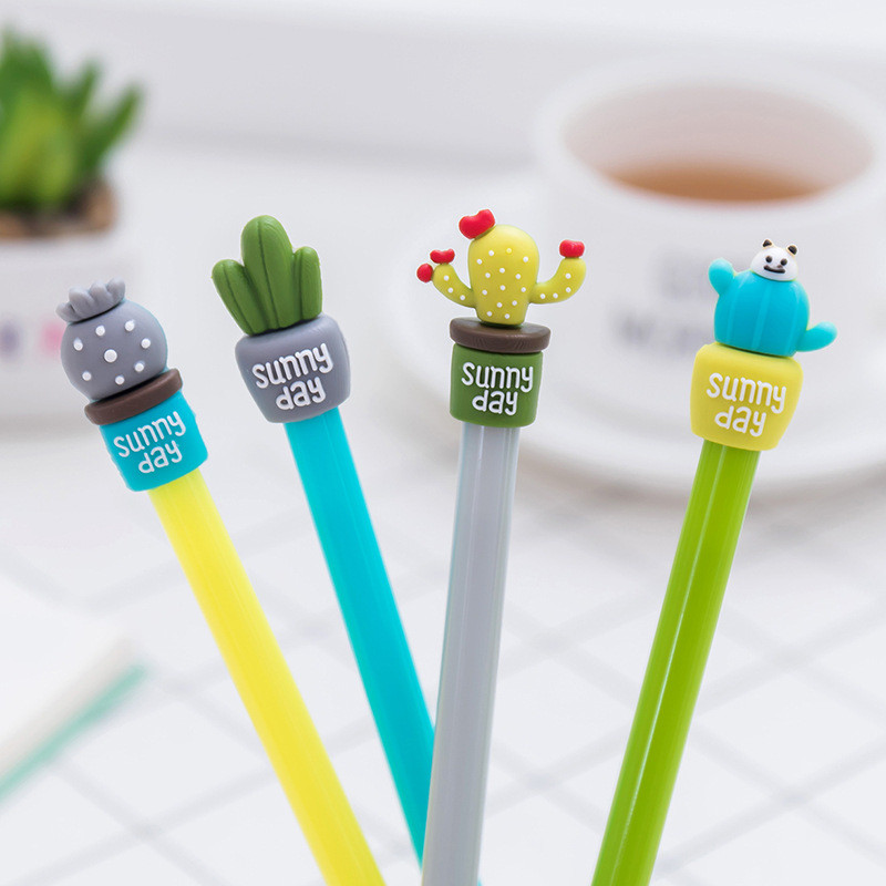 1 ks Kawaii zvýrazňovač s kaktusom, študentské zvýrazňovače, fixky, štetce, pastelové fixky, akvarelové fluorescenčné pero na kreslenie