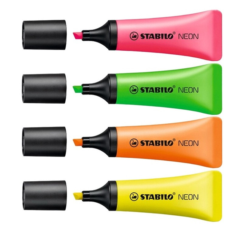 4 komada Stabilo Mini Highlighter pasta za zube Marker olovka Fluorescentna glatka naglašavajući nagnuti pribor Uredski školski pribor H6826