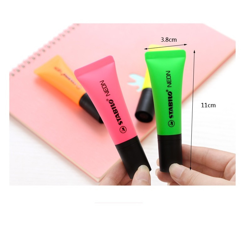 4 komada Stabilo Mini Highlighter pasta za zube Marker olovka Fluorescentna glatka naglašavajući nagnuti pribor Uredski školski pribor H6826