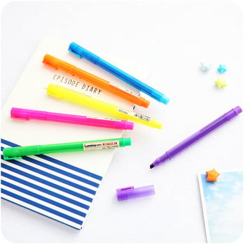 6 τμχ Lumina Pen Stationery Highlighter Marker Mildliner Fluorescent Color Liner Pens for Paper Paint Σχολική προμήθεια H6968