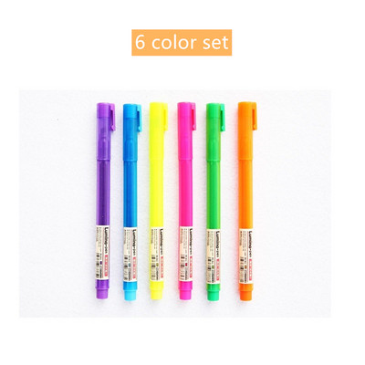 6 τμχ Lumina Pen Stationery Highlighter Marker Mildliner Fluorescent Color Liner Pens for Paper Paint Σχολική προμήθεια H6968